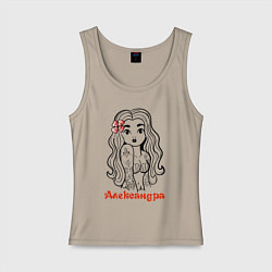 Женская майка Александра Крутая девчонка с татуировками