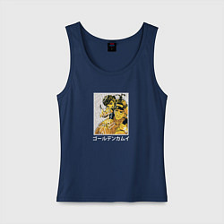 Майка женская хлопок Саити и Асирпа арт Золотое божество, цвет: тёмно-синий