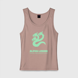 Майка женская хлопок Альфа легион винтаж лого гидра, цвет: пыльно-розовый