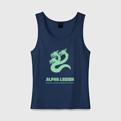 Майка женская хлопок Альфа легион винтаж лого гидра, цвет: тёмно-синий