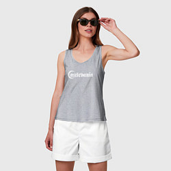 Майка женская хлопок Кастлвания логотип, цвет: меланж — фото 2