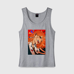 Майка женская хлопок Милая Пауэр - Человек бензопила, цвет: меланж