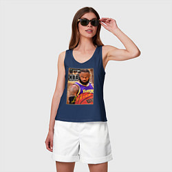 Майка женская хлопок NBA легенды Леброн Джеймс, цвет: тёмно-синий — фото 2