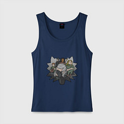 Майка женская хлопок Ведьмак в печали, цвет: тёмно-синий