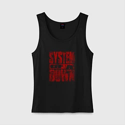 Майка женская хлопок System of a Down ретро стиль, цвет: черный