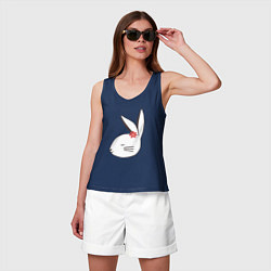 Майка женская хлопок Милая крольчиха, цвет: тёмно-синий — фото 2