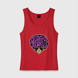 Майка женская хлопок Funky monkey, цвет: красный