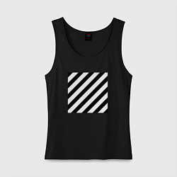 Майка женская хлопок Black and white, цвет: черный