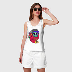 Майка женская хлопок Lion swag, цвет: белый — фото 2