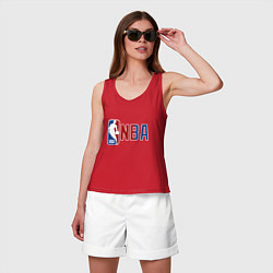 Майка женская хлопок NBA - big logo, цвет: красный — фото 2