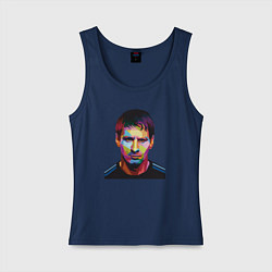 Майка женская хлопок Face Messi, цвет: тёмно-синий