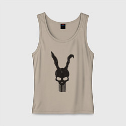 Майка женская хлопок Donnie Darko punisher, цвет: миндальный