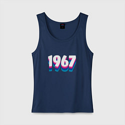 Майка женская хлопок Made in 1967 vintage art, цвет: тёмно-синий