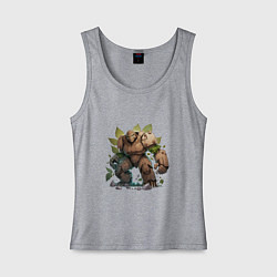 Майка женская хлопок Каменный голем, цвет: меланж