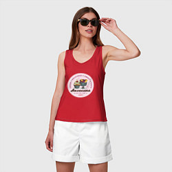 Майка женская хлопок Ангелина new, цвет: красный — фото 2