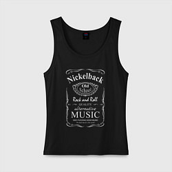 Майка женская хлопок Nickelback в стиле Jack Daniels, цвет: черный