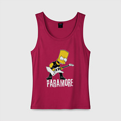 Женская майка Paramore Барт Симпсон рокер