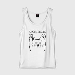 Майка женская хлопок Architects - rock cat, цвет: белый