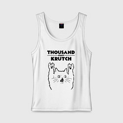 Майка женская хлопок Thousand Foot Krutch - rock cat, цвет: белый