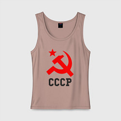 Майка женская хлопок СССР стиль, цвет: пыльно-розовый