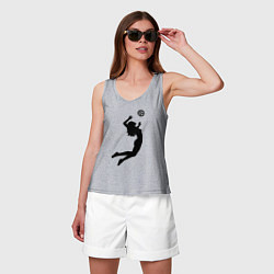Майка женская хлопок Volley girl, цвет: меланж — фото 2