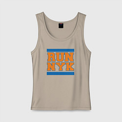 Майка женская хлопок Run New York Knicks, цвет: миндальный