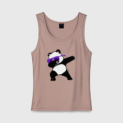 Майка женская хлопок Dab panda, цвет: пыльно-розовый