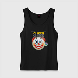 Майка женская хлопок Litterly Clown, цвет: черный