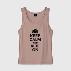 Женская майка Keep calm and ride on