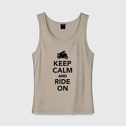 Женская майка Keep calm and ride on