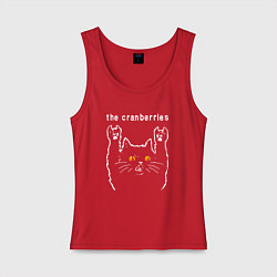 Майка женская хлопок The Cranberries rock cat, цвет: красный