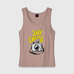 Женская майка Cheese photo camera