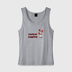 Майка женская хлопок Медицинское жонглирование, цвет: меланж