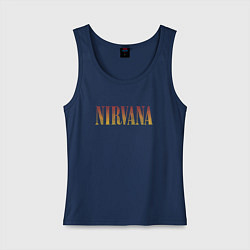 Майка женская хлопок Nirvana logo, цвет: тёмно-синий