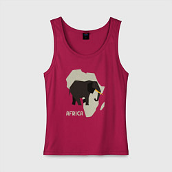 Майка женская хлопок Слон из Африки, цвет: маджента