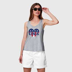 Майка женская хлопок Сердце Америки, цвет: меланж — фото 2