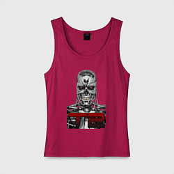 Майка женская хлопок Terminator 2 T800, цвет: маджента