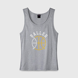 Майка женская хлопок Baller, цвет: меланж