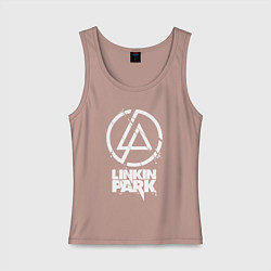 Майка женская хлопок Linkin Park - white, цвет: пыльно-розовый