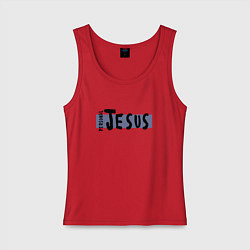 Майка женская хлопок Depeche Mode - personal jesus logo, цвет: красный