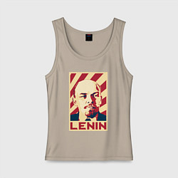 Майка женская хлопок Vladimir Lenin, цвет: миндальный
