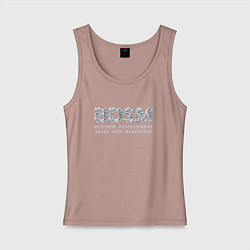 Майка женская хлопок BDSM - business development sales and marketing, цвет: пыльно-розовый