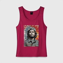 Майка женская хлопок Портрет Че Гевара, цвет: маджента