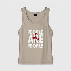 Майка женская хлопок Depeche Mode - People are people rose, цвет: миндальный