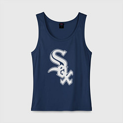 Майка женская хлопок Chicago white sox - baseball, цвет: тёмно-синий