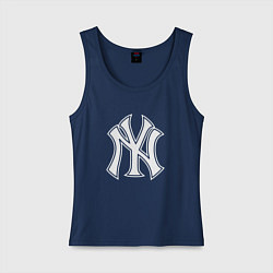 Майка женская хлопок New York yankees - baseball logo, цвет: тёмно-синий