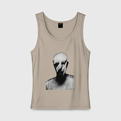 Майка женская хлопок Фото призрака, цвет: миндальный