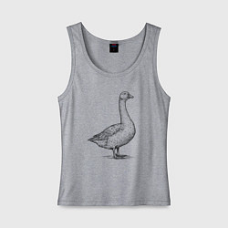 Майка женская хлопок Гусь в профиль, цвет: меланж