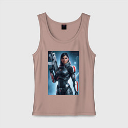 Майка женская хлопок Mass Effect -N7 armor, цвет: пыльно-розовый