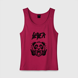 Майка женская хлопок Slayer - rock panda, цвет: маджента